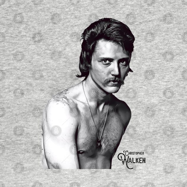 Retro Christopher Walken B&W Stache Tribute by darklordpug